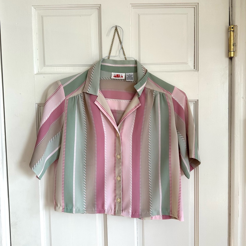 Vintage 80s cropped button up